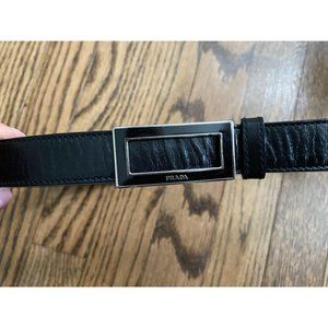 Prada Black Leather Belt Size 75
